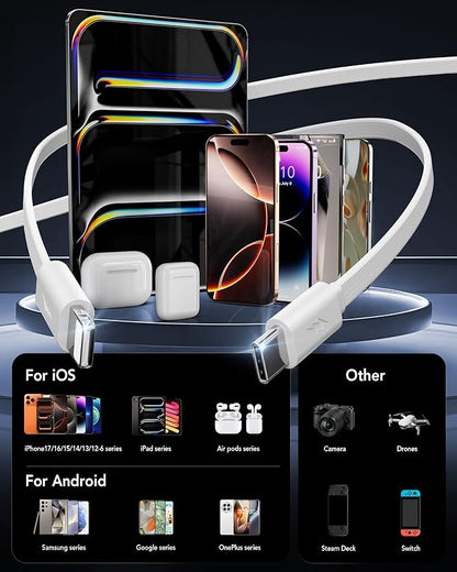 4-in-1 Retractable Fast Wall Charger 40W USB-C